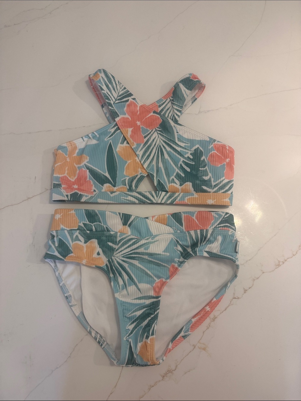 Abercrombie & Fitch Girls Floral Cross-Back Bikini Set